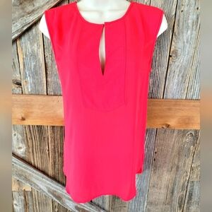 J. Crew Red Sleeveless Keyhole Front Top Blouse Size 2